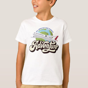 T-SHIRT AVENTURE DANS LE MONDE ENTIER LES GARÇONS GRAPHIQU