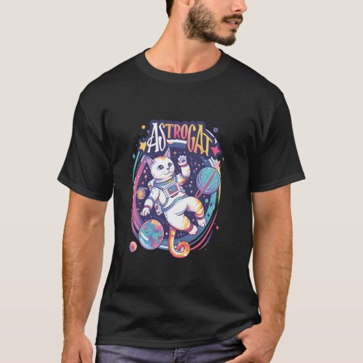 T-shirt Aventure d'Astrocat Space Cat (Devant)