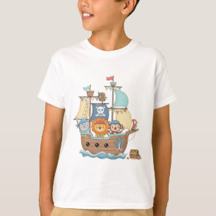 T-shirt Aventure de bateau pirate animal