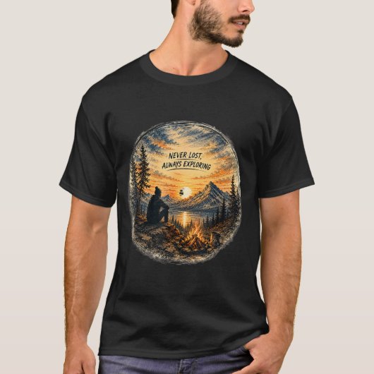 T-shirt Aventure de camping randonnée exploration perdue (Devant)