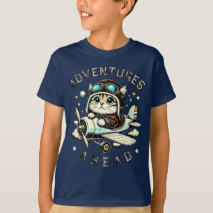 T-shirt Aventure de chat mignon – Pour les petits rêveurs