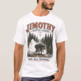 T-shirt Aventure de forêt de faune vintage de Jimothy Racc