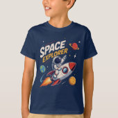 T-shirt Aventure de fusée d'explorateur spatial (Devant)