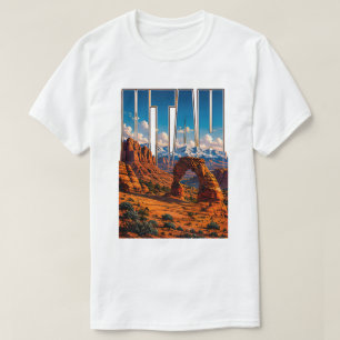 T-shirt Aventure de montagne aux arches de roche rouge de