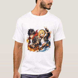 T-shirt Aventure de patinage en duo Fiery Wave