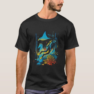 T-shirt Aventure de plongée en scaphandre avec hippocampe