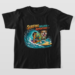 T-shirt Aventure de surf rétro Bulldog - Plage vintage