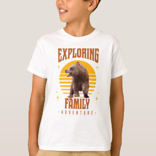T-shirt Aventure de vacances en famille assortie à l'ours 