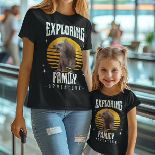 T-Shirt Aventure de vacances en famille assortie à l'ours