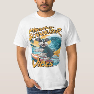 T-shirt Aventure d'équitation miniature Schnauzer surf
