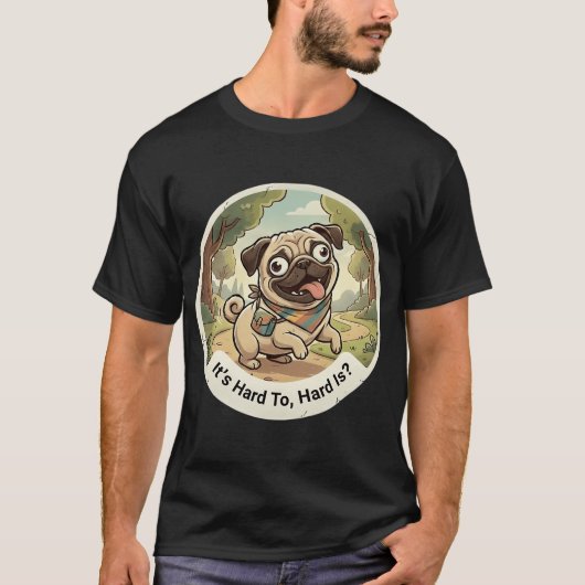 T-shirt Aventure drôle de Pug Derpy (Devant)