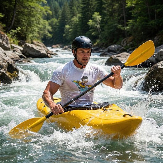 T-shirt Aventure en radeau dans les rapides avec garçon ef
