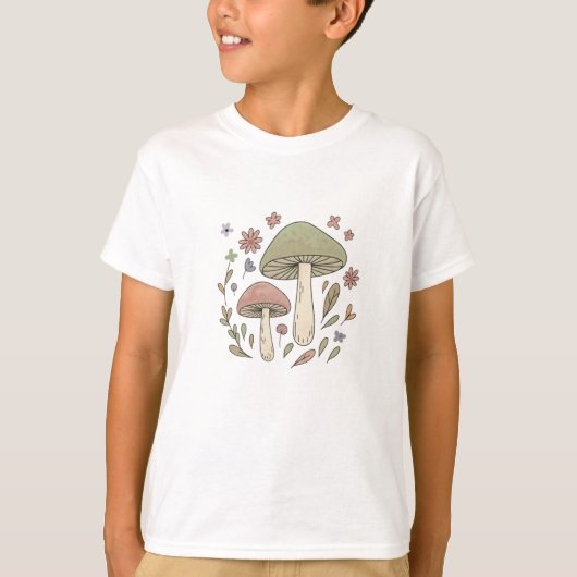 T-shirt Aventure Nature Champignons Graphique Cool (Devant)
