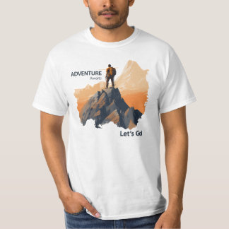 T-shirt Aventure Randonnée, Adventure Await, Let’s Go !