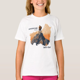 T-shirt Aventure Randonnée, Adventure Await, Let’s Go !