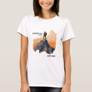 T-shirt Aventure Randonnée, Adventure Await, Let’s Go !