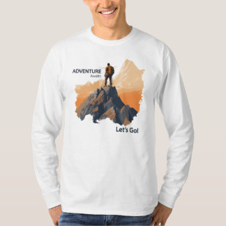 T-shirt Aventure Randonnée, Adventure Await, Let’s Go !