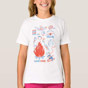 T-shirt Aventure Rétro au Feu de Camp – Activité de Campin