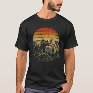 T-shirt Aventure rétro dans la nature sauvage de l'ours de