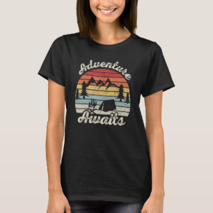 T-shirt Aventure Rétro Vintage en attente de Camping Rando