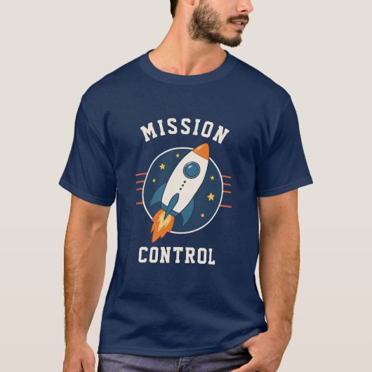 T-shirt Aventure spatiale de la fusée du contrôle de missi (Devant)