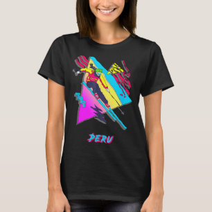 T-shirt Aventure vibrante de ski péruvien graphique péruvi