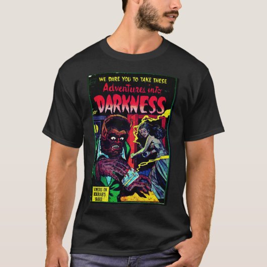 T-shirt Aventures dans l'obscurité #9, couverture d'horreu (Devant)