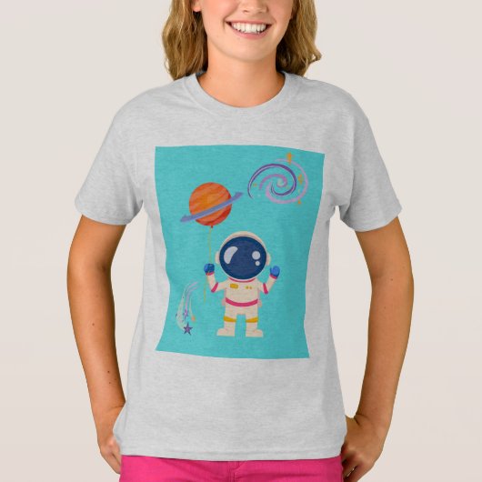 T-shirt Aventures de dessins animés Spaceman. (Devant)