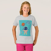 T-shirt Aventures de dessins animés Spaceman. (Devant entier)