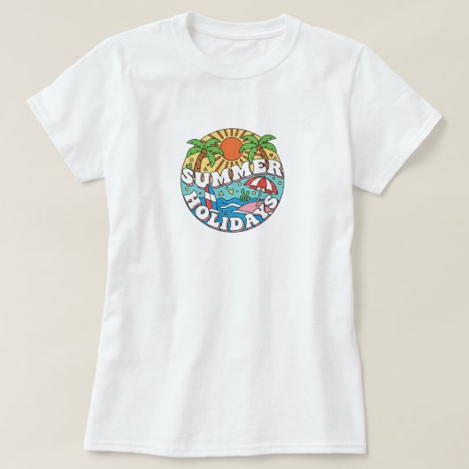 T-shirt Aventures de vacances, Vacances d'été (Design devant)