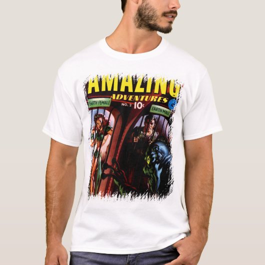 T-shirt Aventures Extraordinaires #2 Retro Sci Fi Comic Bo (Devant)