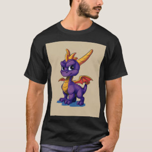 T-shirt Aventurier Dragon Violet Chibi Mascotte Fantasti