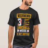T-shirt Avertissement 3 Ans En Mode Baseball Ne Dérangez P (Devant)