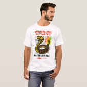 T-shirt Avertissement : Activé – Crotale enroulé (Devant entier)