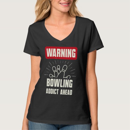 T-shirt Avertissement Addict Bowling devant l'équipe de Bo (Devant)