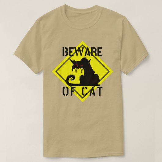 T-shirt AVERTISSEMENT ATTENTION DE CAT fou chat drôle de p (Design devant)