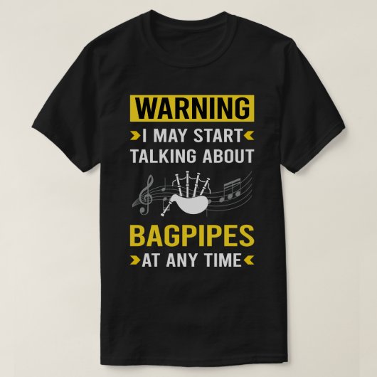 T-shirt Avertissement Bagpipe Bagpier (Design devant)