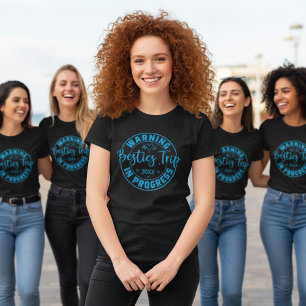 T-shirt Avertissement Besties Voyage en cours bleu sur noi
