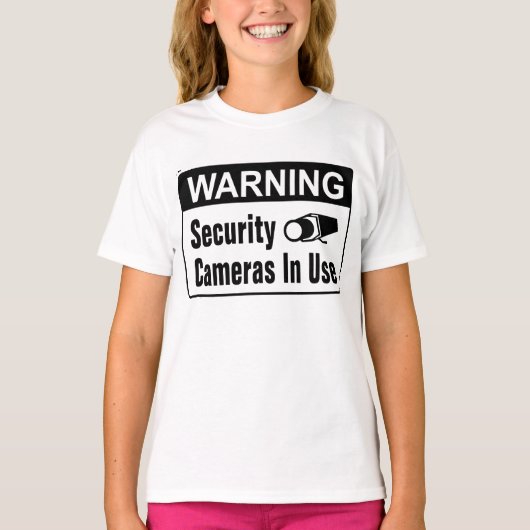 T-shirt Avertissement Caméra de sécurité en cours d'utilis (Devant)
