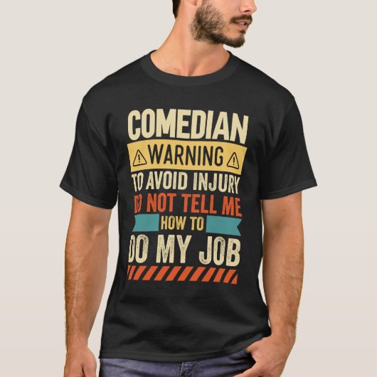 T-shirt Avertissement comédien (Devant)