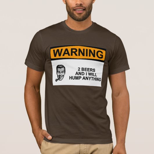 T-shirt AVERTISSEMENT de 2 bières (Devant)