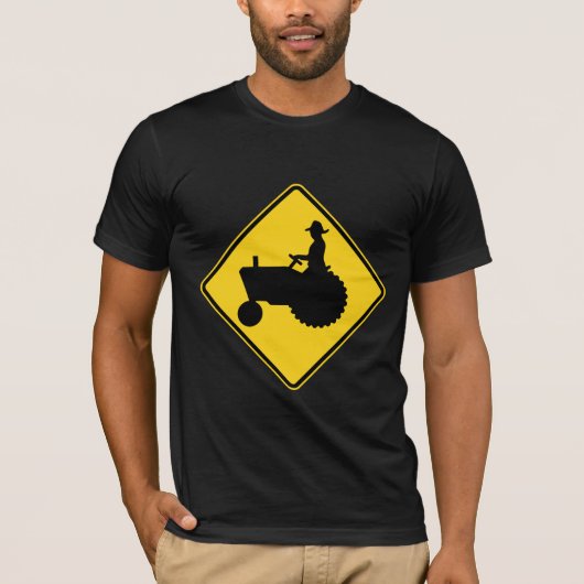 T-shirt Avertissement de panneau routier de tracteur (Devant)
