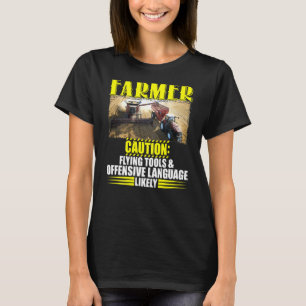T-shirt Avertissement des agriculteurs Outils de vol Langu