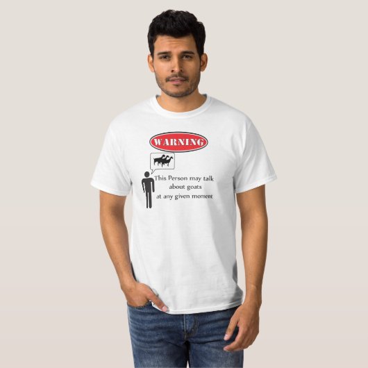T-shirt Avertissement drôle de chèvre (Devant entier)