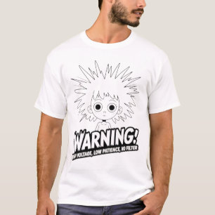 T-shirt Avertissement ! Haute Tension, Faible Patience, Pa