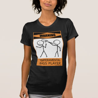 T-shirt Avertissement Joueur de basse temporaire