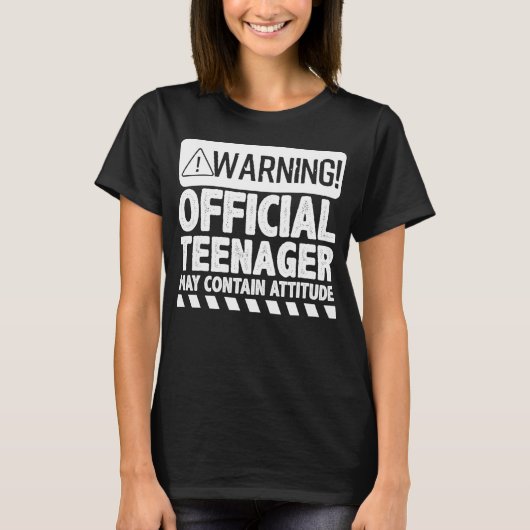 T-shirt Avertissement L'Adolescent Officiel Peut Contenir (Devant)
