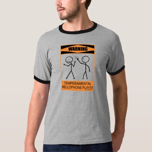T-shirt Avertissement Lecteur de microphone Temperamental (Devant)