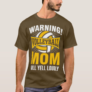 T-shirt Avertissement Maman Volleyball Va hurler fort 1