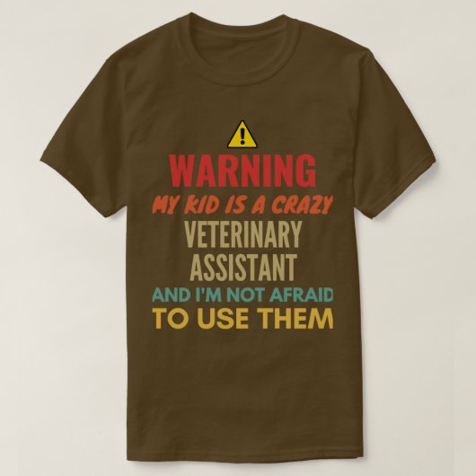 T-shirt Avertissement Mon Enfant Est Un Adjoint Vétérinair (Design devant)